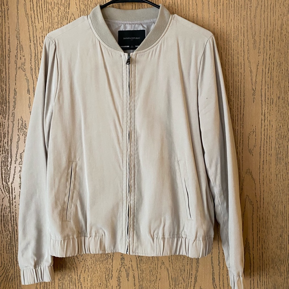 Tan Banana Republic bomber jacket. - Picture 1 of 3
